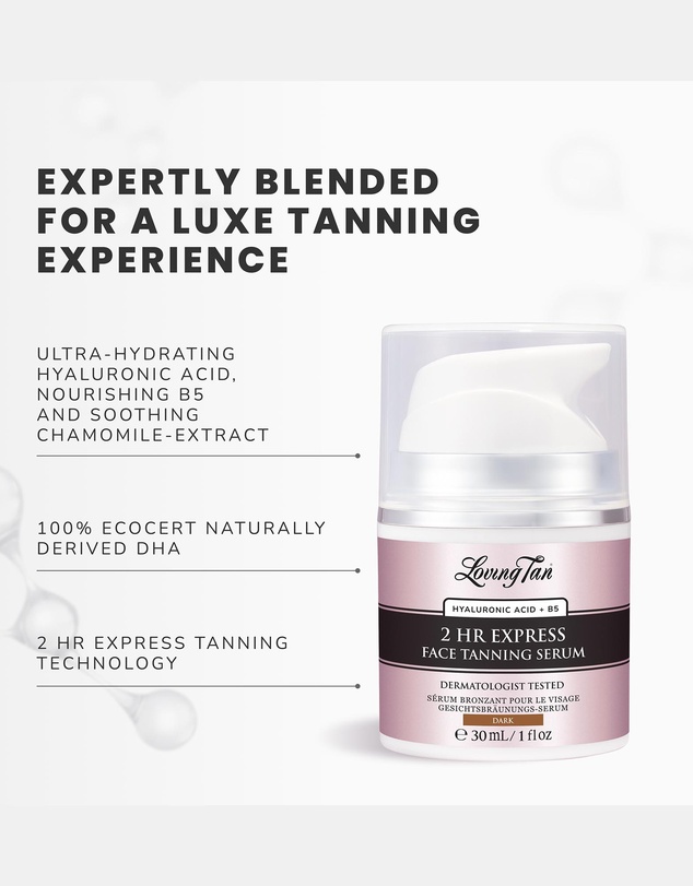 Loving Tan - 2 Hr Express Face Tanning Serum Dark 30Ml