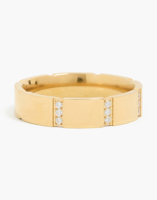 Lovisa - Waterproof Gold Plated Stainless Steel Cubic Zirconia Trio Stripe Ring