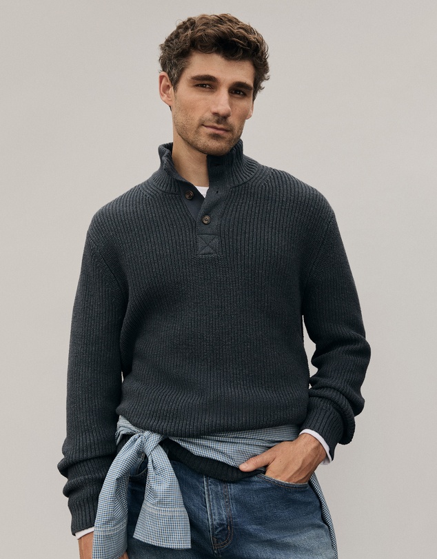 Country Road - Workwear Australian Cotton Funnel Neck Knit