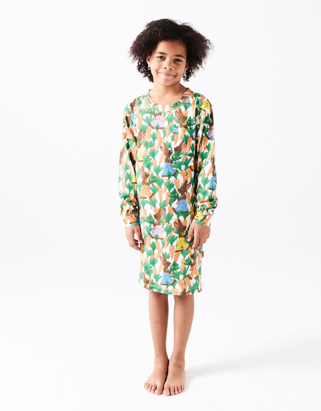 Kip&Co - Carrot Joy Organic Cotton Long Sleeve Nightie - Kids-Teens