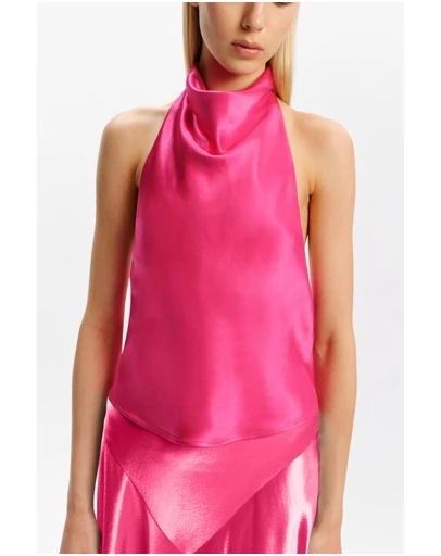 Bardot - Joslyn High Neck Satin Top
