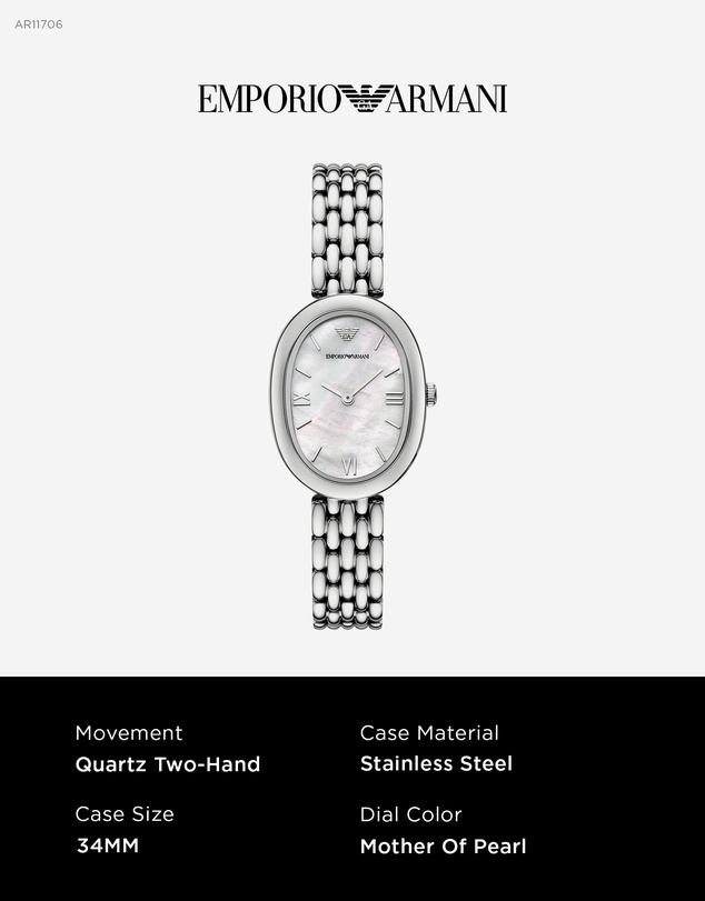 Emporio Armani - Silver Tone Analogue Watch