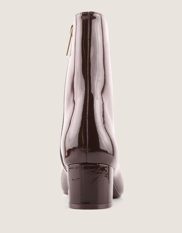Shelly Shen - Noah Heel Ankle Boots Brown Patent