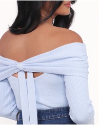 Petal & Pup - Junia Tie Back Knit Top - Pale Blue