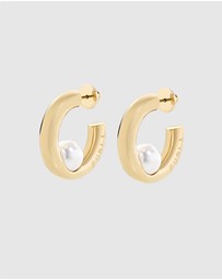 Furla - Piercing Pearl Gold-Tone Hoop Earrings