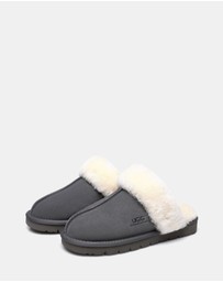 EVERAU - Australian Shepherd Ugg Muffin Slipper Cow Suede Upper House Shoes
