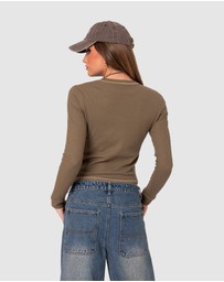 EDIKTED - Army Wife Ribbed T-Shirt