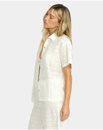 Billabong - Womens Eyelet Crush Cover Up Shirt