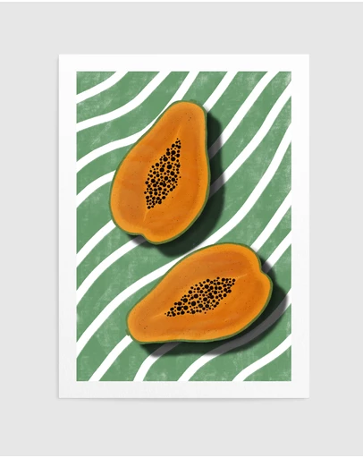 Olive et Oriel - Papayas by Emeliemaria Art Print