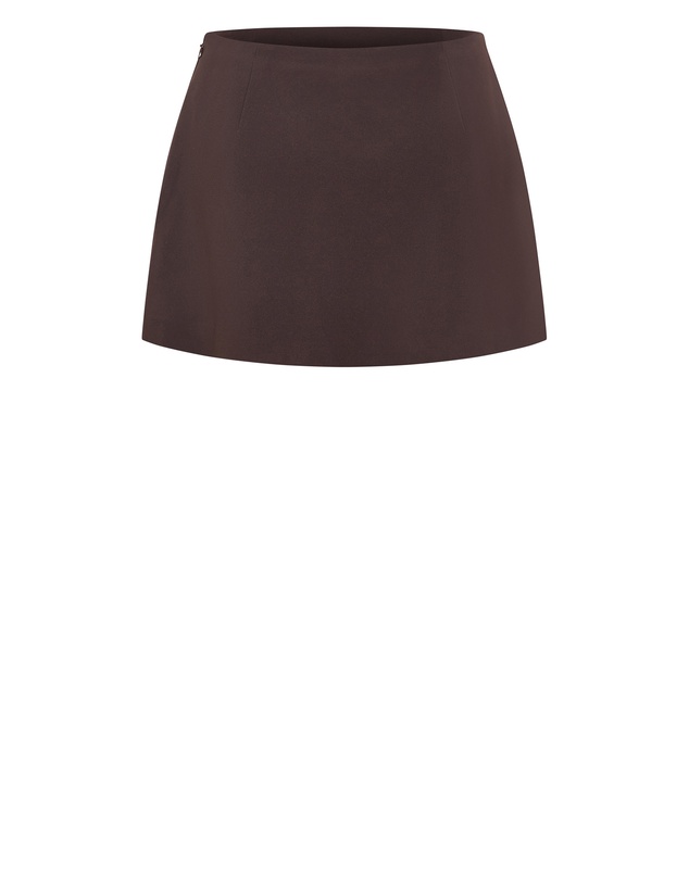 City Chic - Plus size Abbie Mini Skort - chocolate