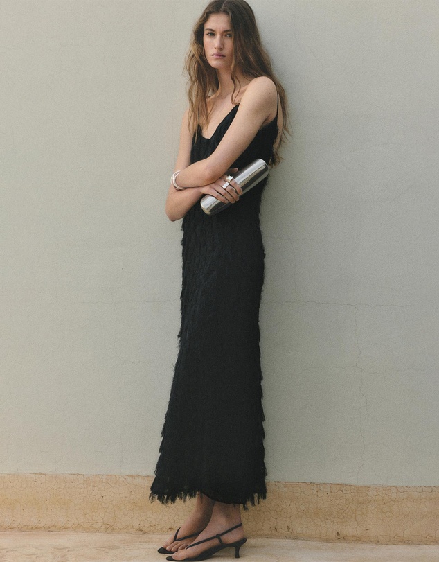 M.N.G - Long Dress with Frayed Finishes