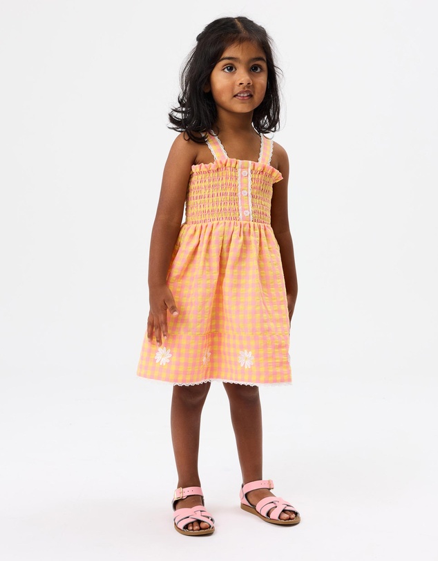 Goldie + Ace - Shirred Sherbet Check Dress - ICONIC EXCLUSIVE - Babies-Kids