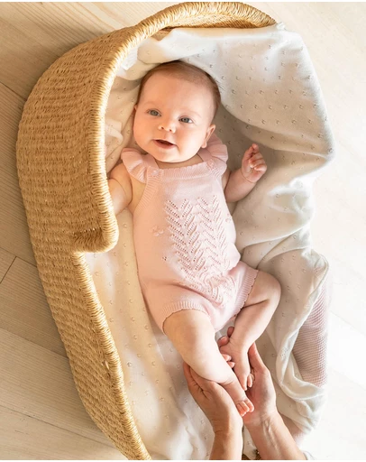 Bebe by Minihaha - Organic Pink Bobble Knit Bodysuit - Babies
