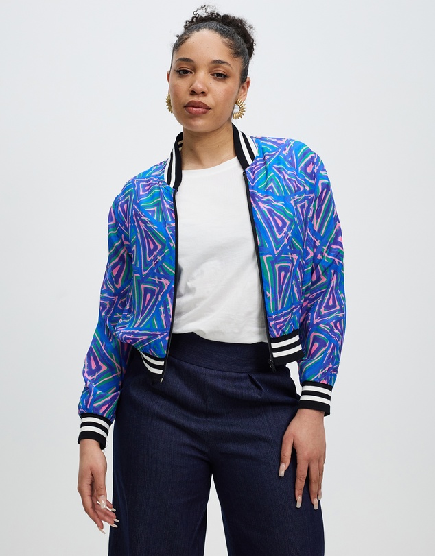 The Social Outfit - Silk Aviator Jacket - Fariba's Triangles
