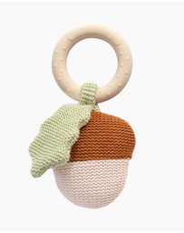 Living Textiles - Acorn Teething Ring Rattle