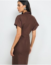 AERE - Evelina Linen Midi Dress