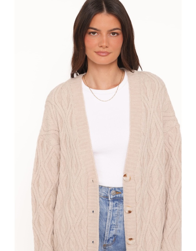 Petal & Pup - Becky Cable Coatigan - Beige