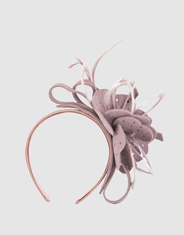 Max Alexander - Felt Dusty Pink Flower Fascinator