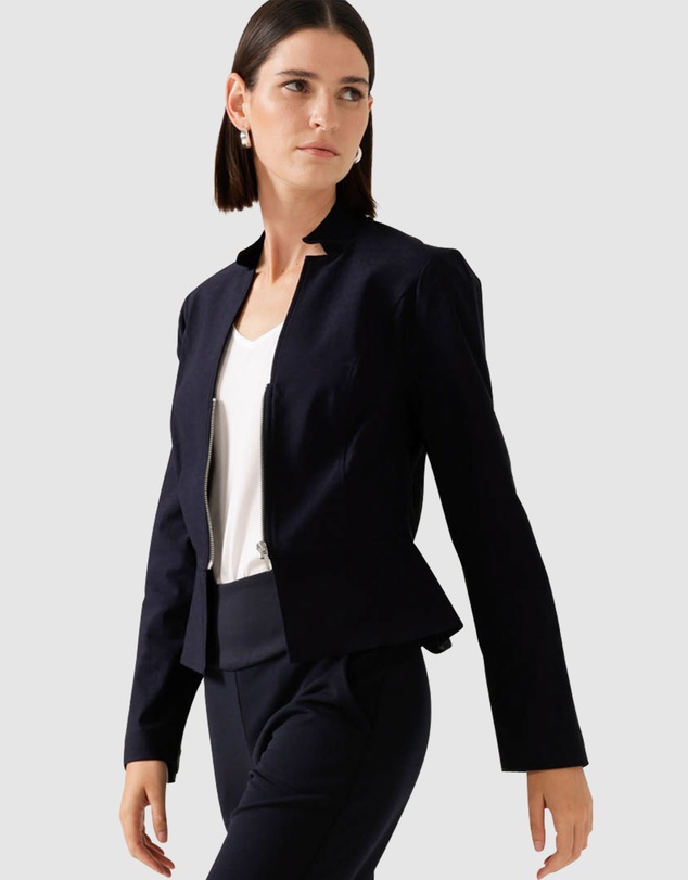SACHA DRAKE - Front Zip Peplum Jacket