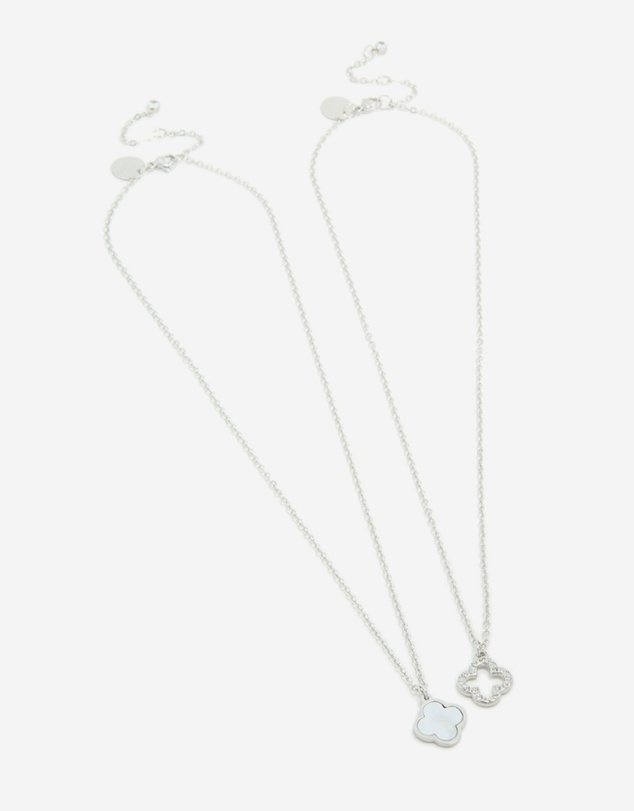 Lovisa - Waterproof Stainless Steel Diamante Flower Necklaces 2- Pack