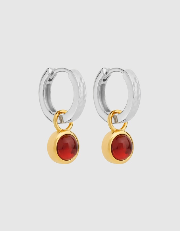 Najo - Solace 2-Tone Garnet Huggie Earring