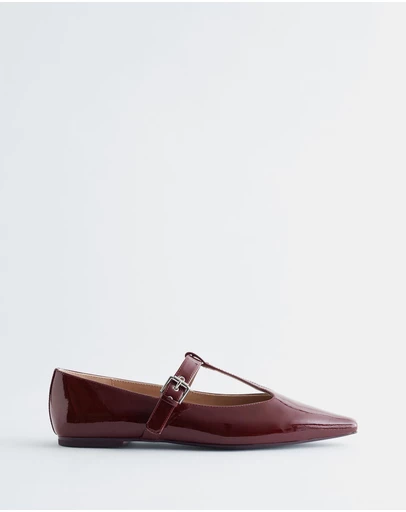 & Other Stories - T-Bar Leather Ballet Flats