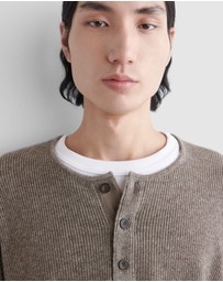 COS - Knitted Merino-Yak Henley Top