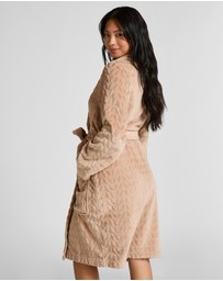 Hunkemoller - Cable Flannel Short Robe