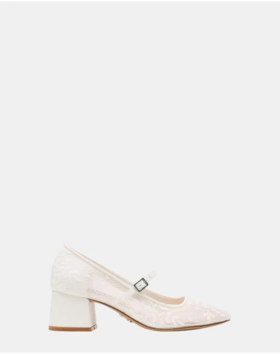 Steve Madden - Hawke-L White Lace Heels