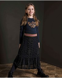 Like FLO - Green Leopard Print Maxi Skirt - Kids-Teens