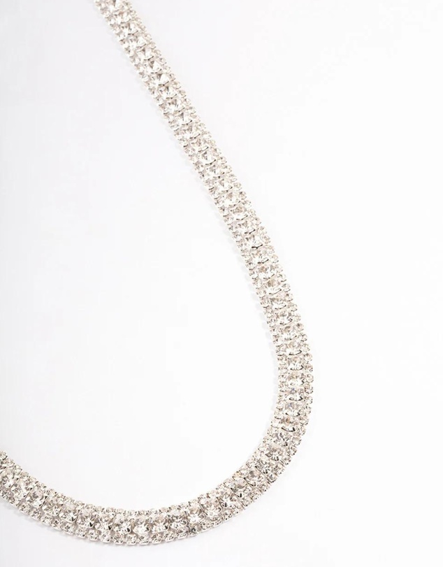 Lovisa - Silver Mixed Round Diamante Belt