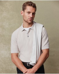 Country Road - Australian Cotton Herringbone Knit Polo