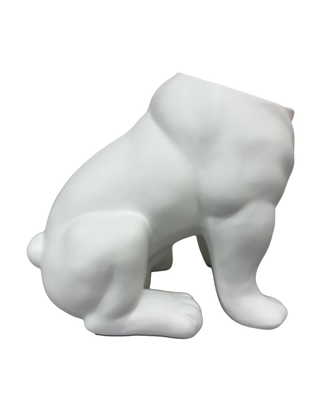 Urban Attitude - Urban Attitude Maggie Bulldog Planter - Matte White