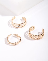 Lovisa - Gold Lattice Toe Ring Pack