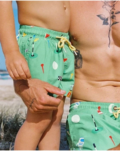 Skwosh - In The Hole Kids Swim Shorts in Golfing Green