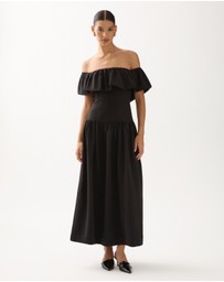 Minima Esenciales - Amora Off Shoulder Ruffle Maxi Dress