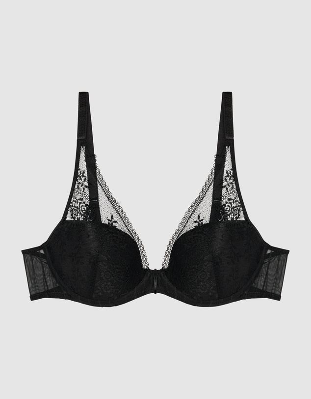 Passionata - Maddie Wired Padded Plunge Bra With Lace