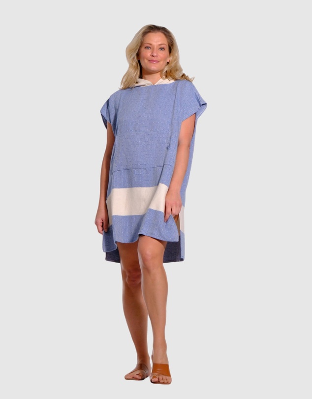 Tolu Australia - Adult Hooded Beach Towel in King Blue – Quick-Dry Swim Poncho for Swimming & Surfing