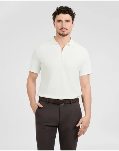 Tarocash - Javier Textured Zip Polo