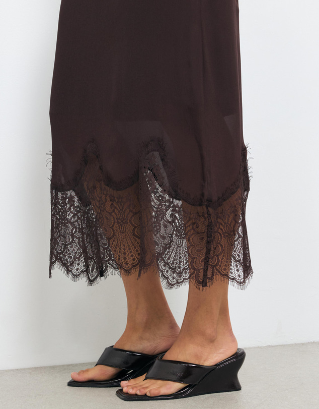 AERE - Alina Lace Trim Slip Skirt