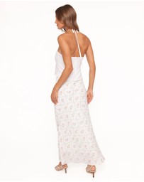 Petal & Pup - Steele Bias Maxi Skirt - White Vintage Floral