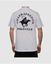 Killer Speed Co. - Killer Speed Co. Men Polo Reaper Tshirt Relaxed Fit Crew Neck White