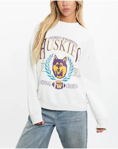 Vintage by The Real Deal - Pre Loved - 1991 NCAA Washington Huskies Sweatshirt