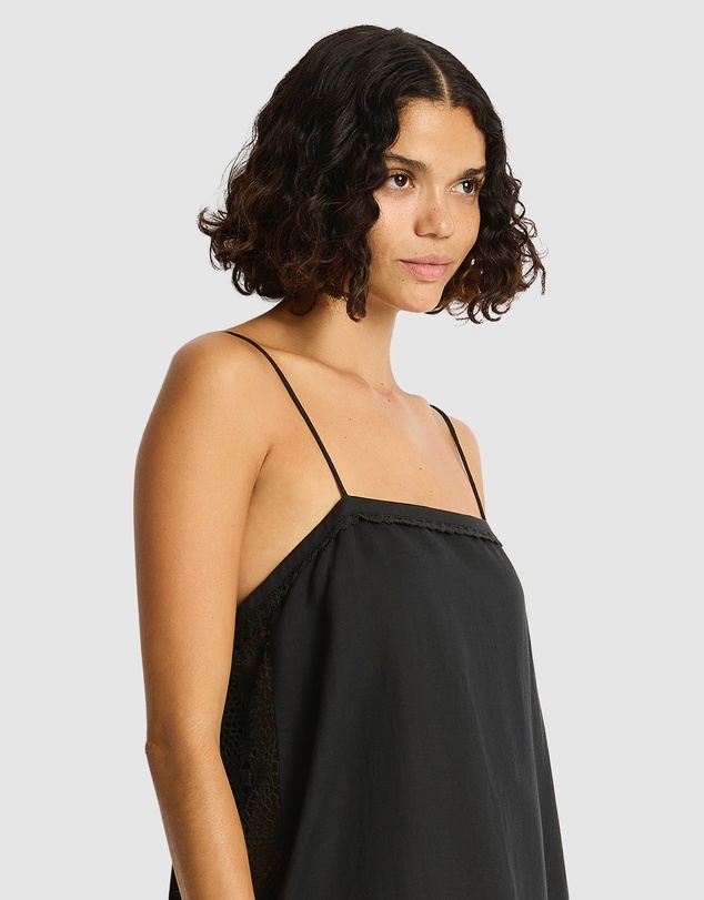 Sea Level Australia - Shore Linen Panelled Bandeau Lace Maxi Dress