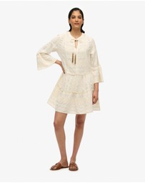 Superdry - Ibiza Long Sleeve Tiered Mini Dress