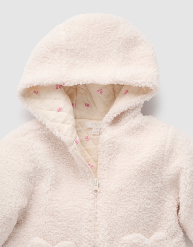 Purebaby - Shearling Hooded Jacket-Kids-Babies