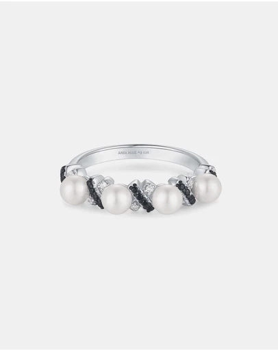 Ania Haie - Two-Tone Sparkling Braided Shell Pearl Ring