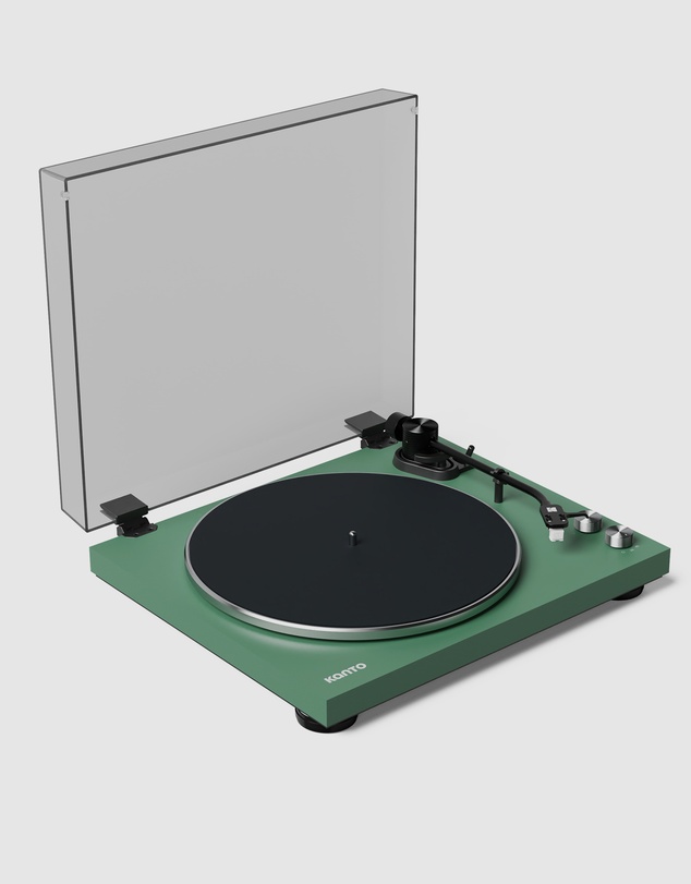 iWorld - Kanto OBI3 Turntable with Bluetooth 5.3, Preamp, and Pitch Control - Matte Green