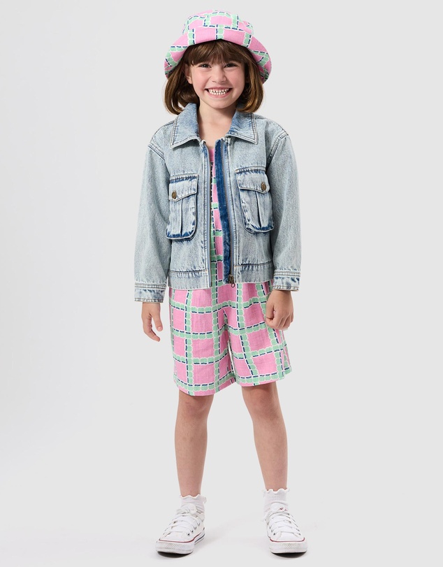 Goldie + Ace - Apple Check Bucket Hat - Babies-Kids