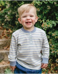 Kynd Baby - Henley Top in Sky Blue Stripe